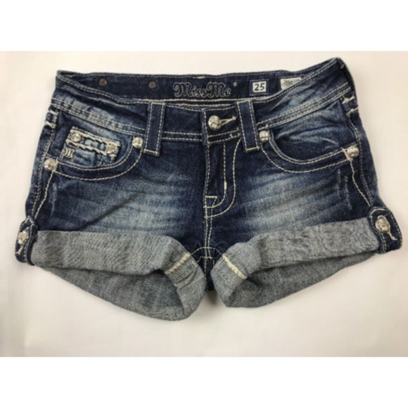 Miss Me Pants - SOLD. Miss Me Signature Jean Shorts Cuffed Thick